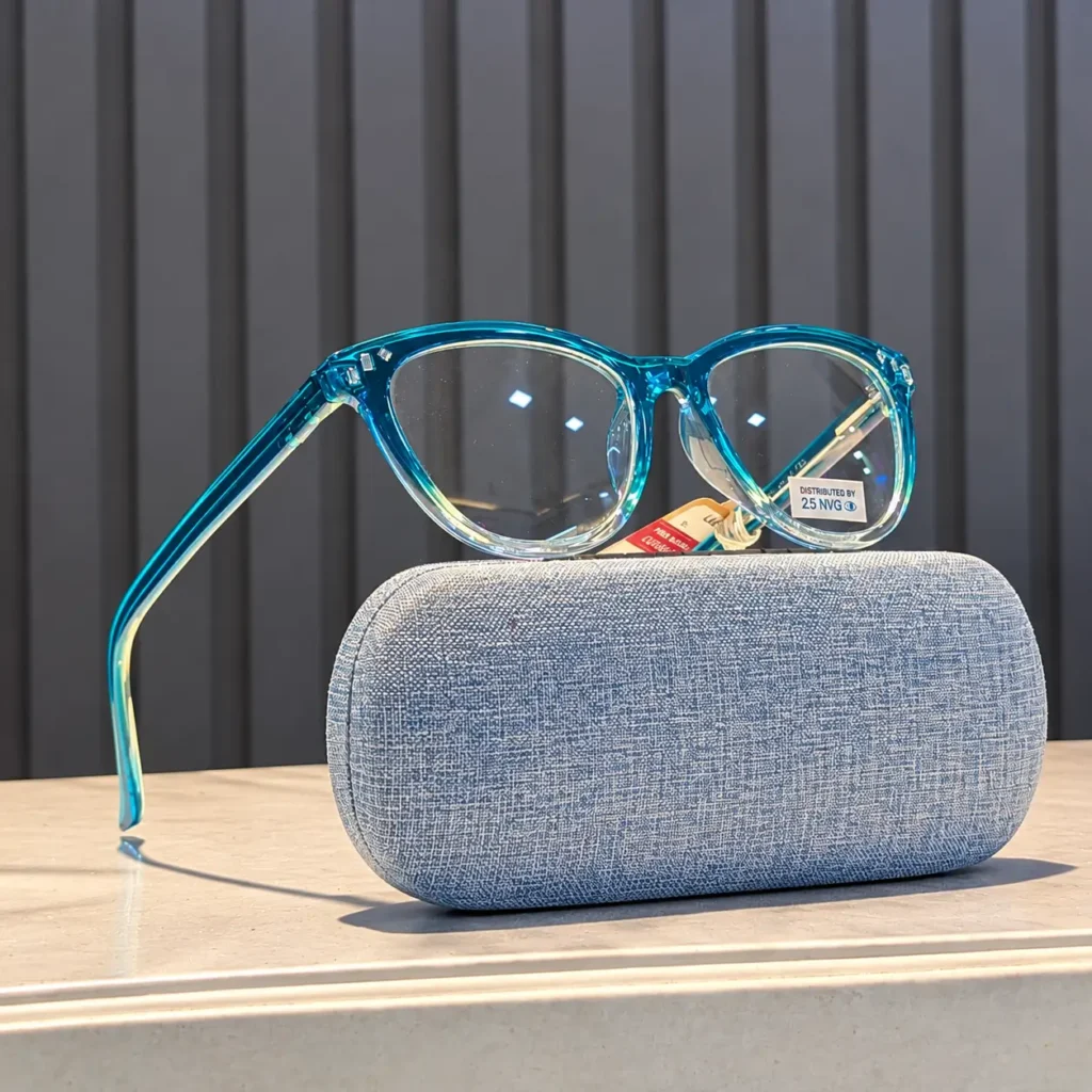 Transparent Blue Premium Frame Eyeglasses